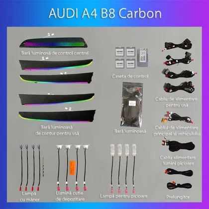 Lumini Ambientale NIGHTVIBE  Audi A4 A5 B8 2009-2016 set complet control telefon sau sistem original | Ambient Garage