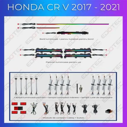 Lumini Ambientale NIGHTVIBE Honda Civic 2022 set complet control telefon sau sistem original | Ambient Garage