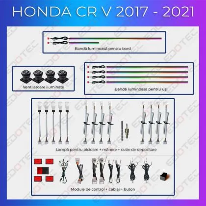 Lumini Ambientale NIGHTVIBE Honda XRV 2015-2022 set complet control telefon sau sistem original | Ambient Garage
