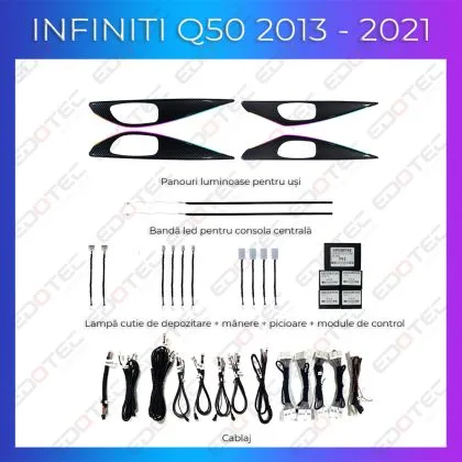 Lumini Ambientale NIGHTVIBE Inifnity Q50 2013-2021 set complet control telefon sau sistem original | Ambient Garage
