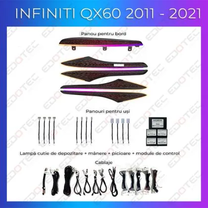 Lumini Ambientale NIGHTVIBE Inifnity QX60 2011-2021 set complet control telefon sau sistem original | Ambient Garage