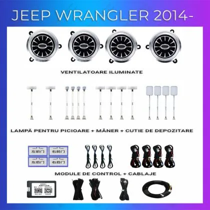 Lumini Ambientale NIGHTVIBE Jeep Wrangler Rubicon 2014-2020 set complet control telefon sau sistem original | Ambient Garage