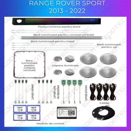 Lumini Ambientale NIGHTVIBE Range Rover Sport 2013-2022 set complet control telefon sau sistem original | Ambient Garage