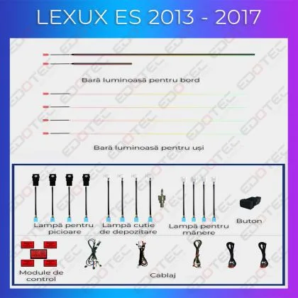 Lumini Ambientale NIGHTVIBE Lexus ES 2013-2017 set complet control telefon sau sistem original | Ambient Garage