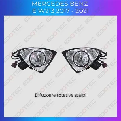 Lumini Ambientale NIGHTVIBE difuzoare rotative stalpi Mercedes E W213 2017-2021 control pe sistemul original sau telefon | Ambient Garage