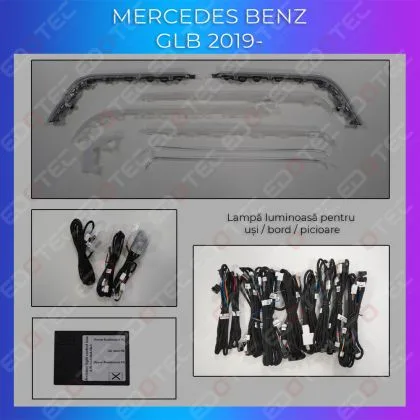 Lumini Ambientale NIGHTVIBE trimuri usi picioare Mercedes GLB control pe sistemul original sau telefon | Ambient Garage