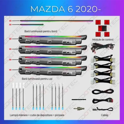 Lumini Ambientale NIGHTVIBE Mazda 6 2020-2023 set complet control telefon sau sistem original | Ambient Garage