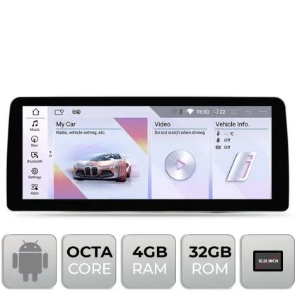 Navigatie BMW Seria 5 E60 2006-2012 cu ecran CCC Android ecran 10.25" 4+32 4G BT | Ambient Garage