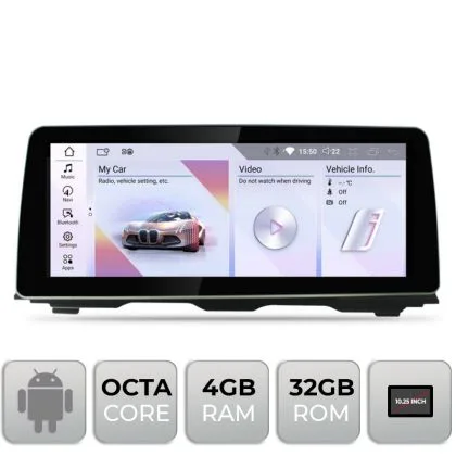 Navigatie BMW Seria 5 F10 2016-2017 cu ecran EVO Android ecran 10.25" 4+32 4G BT | Ambient Garage