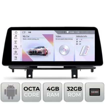 Navigatie BMW X1 F48 2016-2019 cu ecran EVO Android ecran 10.25" 4+32 4G BT | Ambient Garage