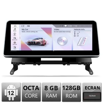 Navigatie BMW X3 X4 F25 F26 2010-2011 cu ecran CIC Android ecran 12.3" 8+128 4G BT | Ambient Garage