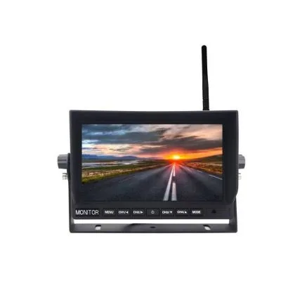 Monitor wireless cu ecran digital TFT de 7" pentru dube camioane si utilaje cu 4 canale video wireless Edotec EDT-CM709MDW-4 | Ambient Garage