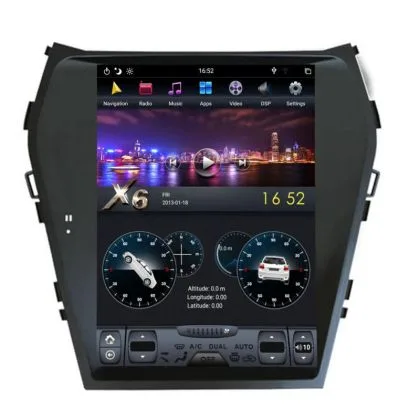 Navigatie Hyundai Santa Fe cu Android GPS Bluetooth Radio Internet procesor Six Core si ecran tip Tesla | Ambient Garage