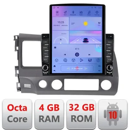 Navigatie Honda Civic 2005-2011 H-044 ecran tip TESLA 9.7" cu Android Radio Bluetooth Internet GPS WIFI 4+32GB DSP 4G | Ambient Garage