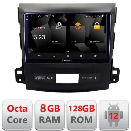 Navigatie Mitsubishi Outlander 2010 5960Pro-056 Android Octa Core Qualcomm 2K Qled 8+128 DTS DSP 360 4G Optical | Ambient Garage