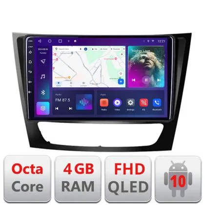 Navigatie Mercedes W211 W219 B-090 Android Ecran QLED octa core 4+64 carplay android auto KIT-090+EDT-E309V3 | Ambient Garage