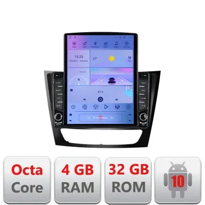 Navigatie Mercedes W211 W219 G-090 ecran tip TESLA 9.7" cu Android Radio Bluetooth Internet GPS WIFI 4+32GB DSP 4G Oct | Ambient Garage