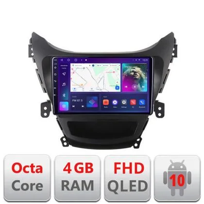 Navigatie Hyundai Elantra 2011-2013 B-092 Android Ecran QLED octa core 4+64 carplay android auto KIT-092+EDT-E309V3 | Ambient Garage