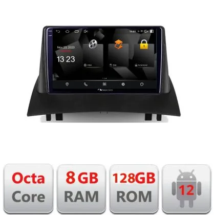 Navigatie Renault Megane 2 5960Pro-098 Android Octa Core Qualcomm 2K Qled 8+128 DTS DSP 360 4G Optical | Ambient Garage