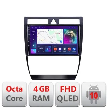 Navigatie Audi A6 B-102 Android Ecran QLED octa core 4+64 carplay android auto KIT-102+EDT-E309V3 | Ambient Garage