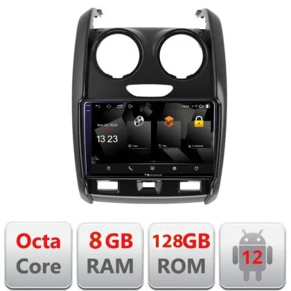 Navigatie Dacia Duster 2012-2019 5960Pro-157 Android Octa Core Qualcomm 2K Qled 8+128 DTS DSP 360 4G Optical | Ambient Garage