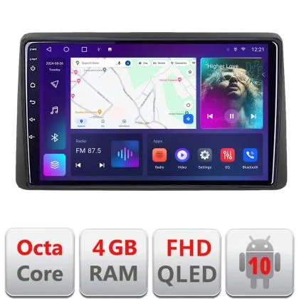 Navigatie Dacia Duster dupa 2019 B-199 Android Ecran QLED octa core 4+64 carplay android auto KIT-199+EDT-E310V3 | Ambient Garage