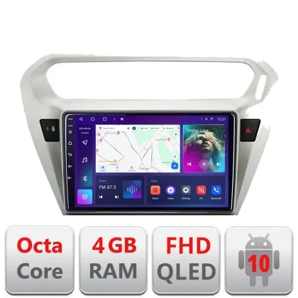 Navigatie Peugeot 301 Citroen C-Elisee B-301 Android Ecran QLED octa core 4+64 carplay android auto KIT-301+EDT-E309V3 | Ambient Garage