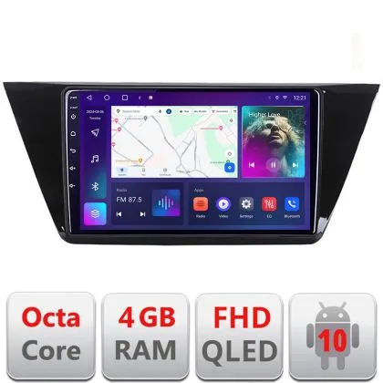 Navigatie Volkswagen Touran 2016- B-3144 Android Ecran QLED octa core 4+64 carplay android auto KIT-3144+EDT-E310V3 | Ambient Garage