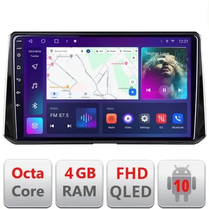 Navigatie Toyota Corolla/Auris 2018- B-388 Android Ecran QLED octa core 4+64 carplay android auto KIT-388+EDT-E310V3 | Ambient Garage