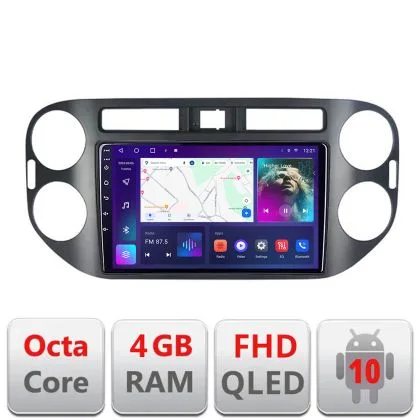 Navigatie VW TIGUAN si Golf Plus 2007-2011 B-489 Android Ecran QLED octa core 4+64 carplay android auto KIT-489+EDT-E309V3 | Ambient Garage