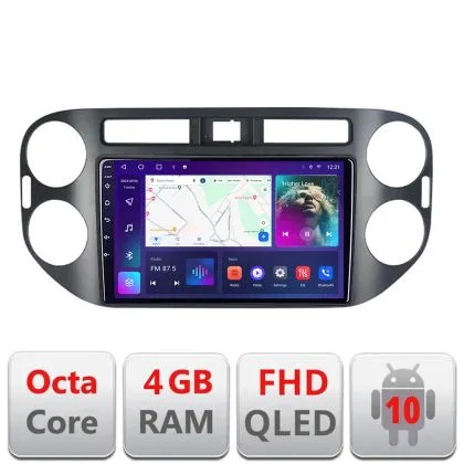 Navigatie VW Tiguan si Golf Plus 2012-2016 Android Ecran QLED octa core 4+64 carplay android auto KIT-489v2+EDT-E309V3 | Ambient Garage