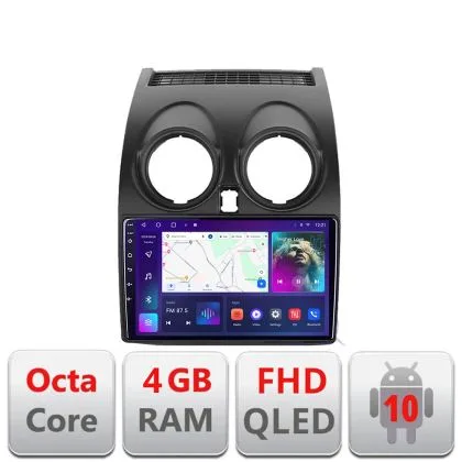 Navigatie Nissan Qashqai B-499 Android Ecran QLED octa core 4+64 carplay android auto KIT-499+EDT-E309V3 | Ambient Garage