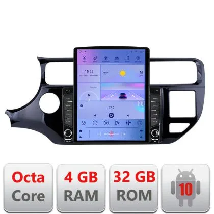 Navigatie Kia Rio G-504 ecran tip TESLA 9.7" cu Android Radio Bluetooth Internet GPS WIFI 4+32GB DSP 4G Octa Core | Ambient Garage