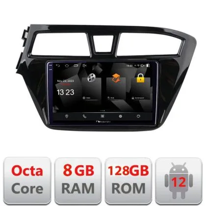 Navigatie Hyundai i20 2015-2018 5960Pro-517 Android Octa Core Qualcomm 2K Qled 8+128 DTS DSP 360 4G Optical | Ambient Garage