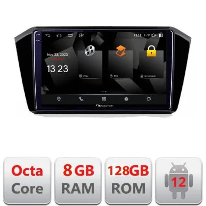 Navigatie VW Passat 2015- 5960Pro-518 Android Octa Core Qualcomm 2K Qled 8+128 DTS DSP 360 4G Optical | Ambient Garage