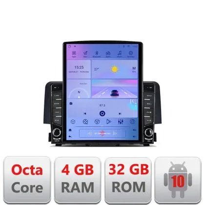 Navigatie Honda Civic 2016-2020 G-669 ecran tip TESLA 9.7" cu Android Radio Bluetooth Internet GPS WIFI 4+32GB DSP 4G | Ambient Garage
