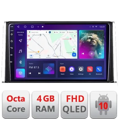 Navigatie Toyota Auris 2017- B-AURIS  Android Ecran QLED octa core 4+64 carplay android auto KIT-AURIS+EDT-E310V3 | Ambient Garage