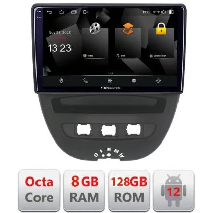 Navigatie Citroen C1 Peugeot 107 Toyota Aygo 2005-2014 Android radio gps internet octa core 8+128 carplay android auto v2 | Ambient Garage