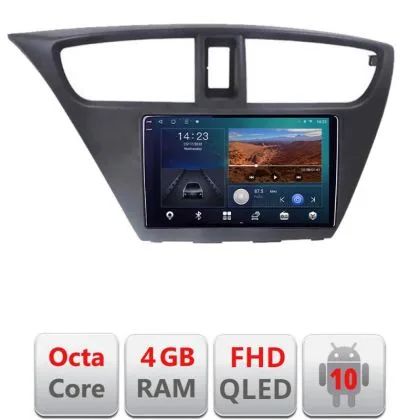 Navigatie Honda Civic 2012-2016 B-CIVIC Android Ecran QLED octa core 4+64 carplay android auto KIT-civic+EDT-E309V3+ctsho006.2+ctmultilead.2+cab- | Ambient