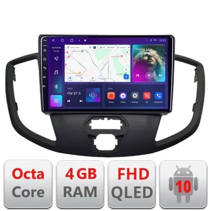 Navigatie Ford Transit V363 2015-2021 Android radio gps internet 4+64 carplay android auto Kit-custom+EDT-E309v3 | Ambient Garage