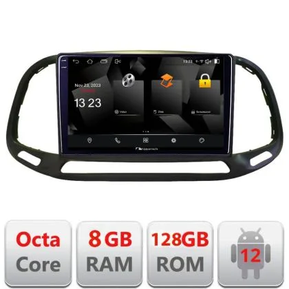 Navigatie Fiat Doblo 2015-2018 5960Pro-DOBLO15 Android Octa Core Qualcomm 2K Qled 8+128 DTS DSP 360 4G Optical | Ambient Garage