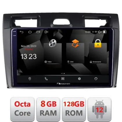 Navigatie Ford Fiesta MK5 2002-2008 Android radio gps internet octa core 8+128 carplay android auto | Ambient Garage