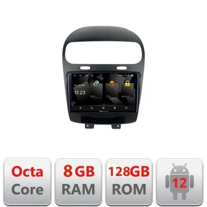 Navigatie Fiat Freemont Dodge Journey 2012-2019 Android Octa Core Qualcomm 2K Qled 8+128 DTS DSP 360 4G Optical | Ambient Garage