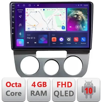 Navigatie VW Golf 5 2004-2010 clima manuala Android radio gps internet 4+64 carplay android auto KIT-golf5-manual+EDT-E310v3 | Ambient Garage