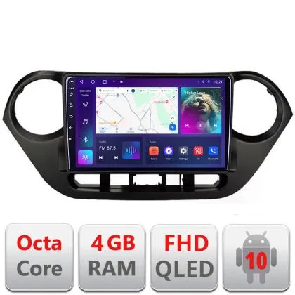 Navigatie Hyundai I10 2013-2019 B-HY38 Android Ecran QLED octa core 4+64 carplay android auto KIT-HY38+EDT-E309V3 | Ambient Garage