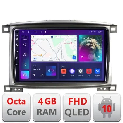 Navigatie Toyota Land Cruiser L100 2002-2008 B-L100 Android Ecran QLED octa core 4+64 carplay android auto KIT-l100+EDT-E309V3 | Ambient Garage