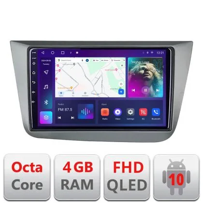 Navigatie Seat Leon 2005-2012 B-leon05 Android Ecran QLED octa core 4+64 carplay android auto kit-leon5+EDT-E309V3 | Ambient Garage