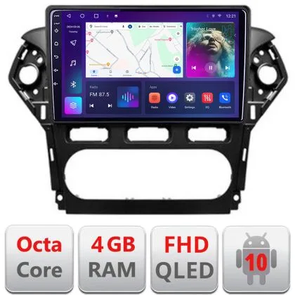 Navigatie Ford Mondeo 2010-2014 B-MONDEO-CLIMA Android Ecran QLED octa core 4+64 carplay android auto KIT-MONDEO-CLIMA+EDT-E310V3 | Ambient Garage