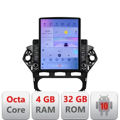 Navigatie Ford Mondeo 2010-2014 H-mondeo-clima ecran tip TESLA 9.7" cu Android Radio Bluetooth Internet GPS WIFI 4+32G | Ambient Garage