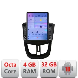 Navigatie Peugeot 207 G-PE01 ecran tip TESLA 9.7" cu Android Radio Bluetooth Internet GPS WIFI 4+32GB DSP 4G Octa Core | Ambient Garage